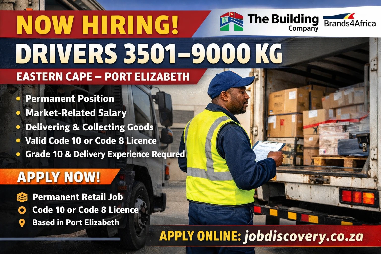 Drivers 3501–9000 kg Jobs in Eastern Cape