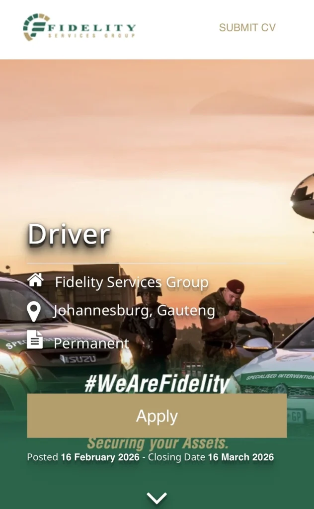 Driver Job at Fidelity Services Group