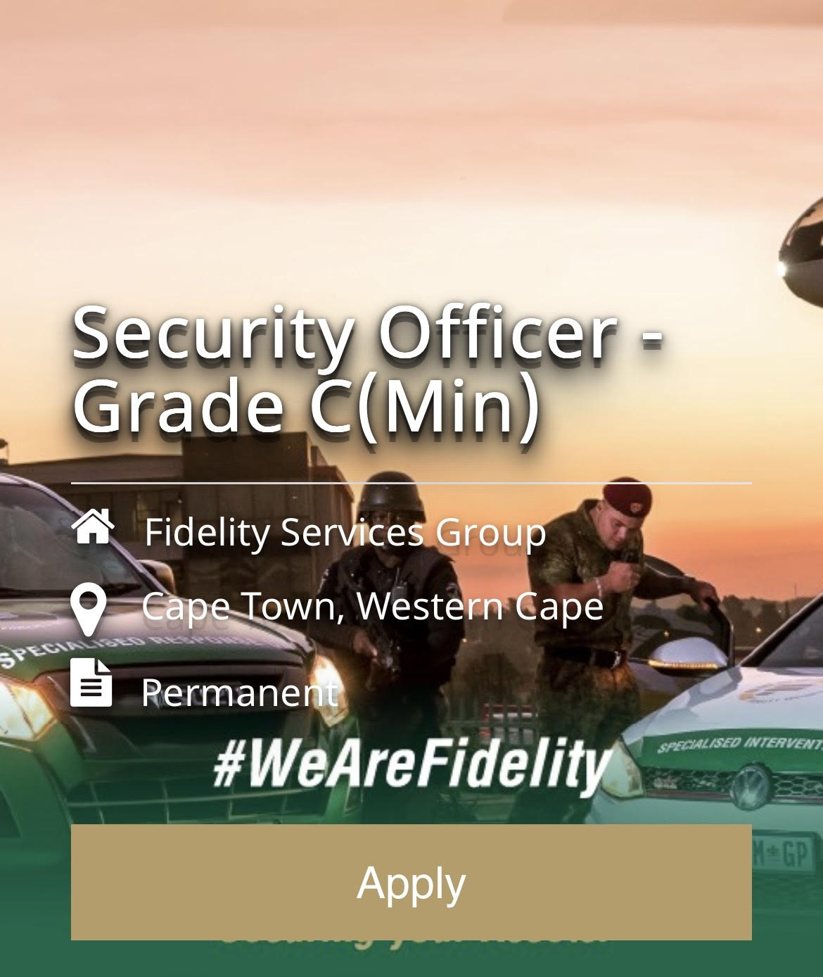 Security Officer – Grade C (Min) Vacancy