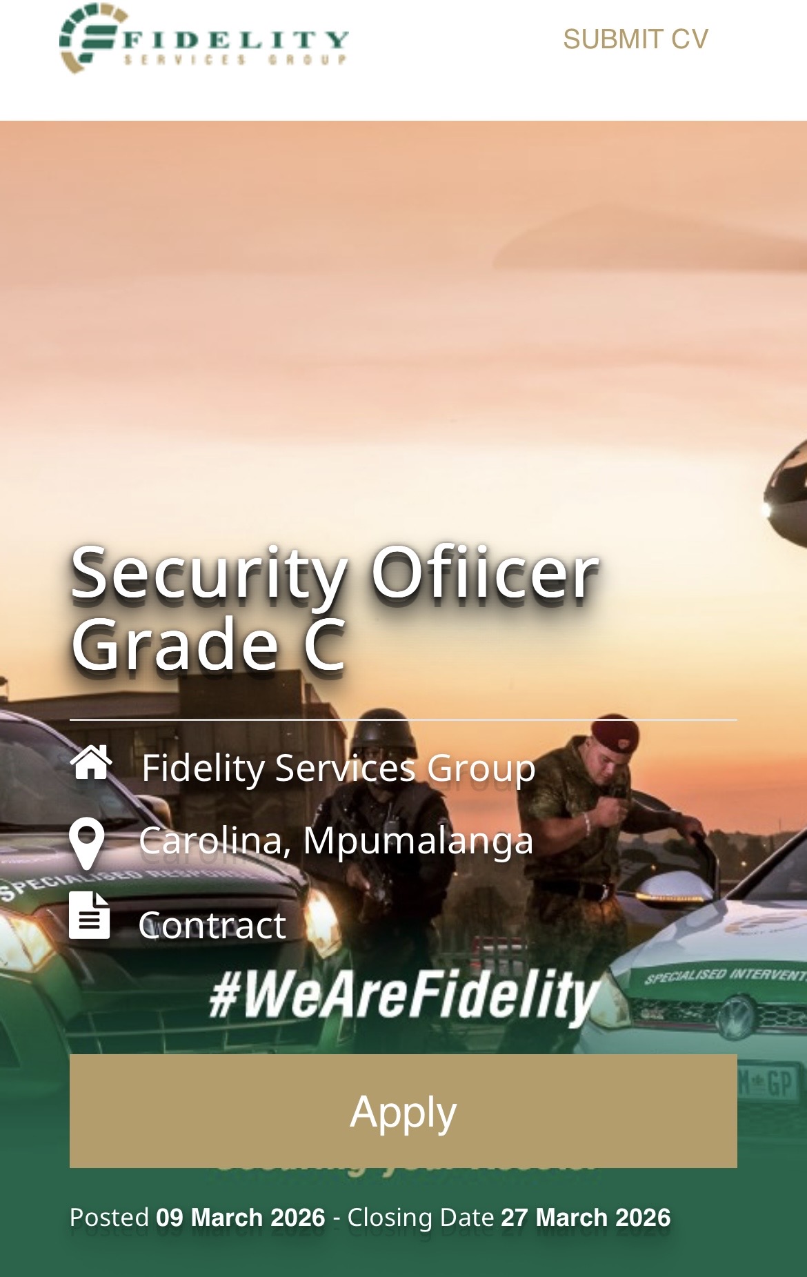 Security Officer Grade C Job in Carolina