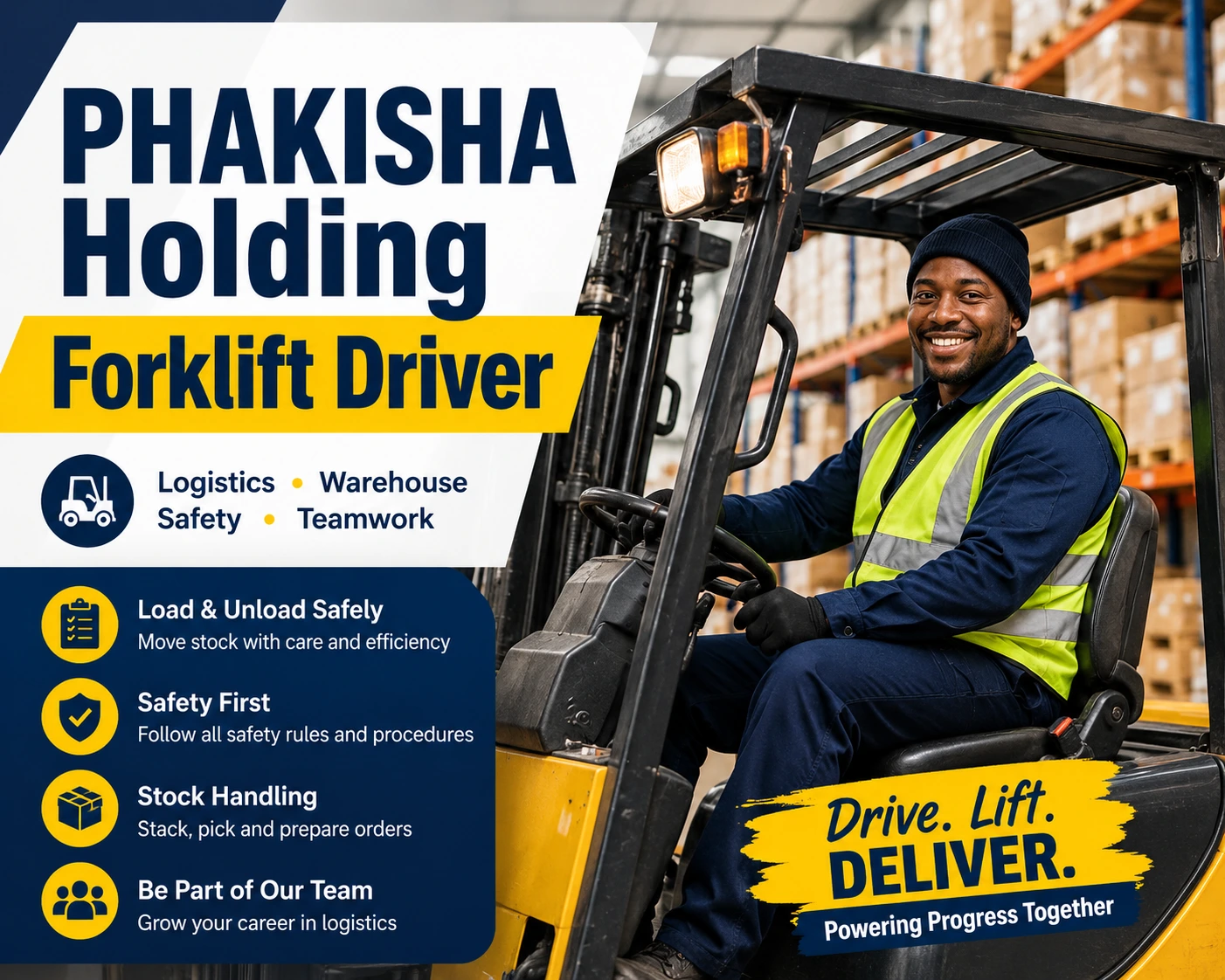 PHAKISHA Holding Forklift Driver