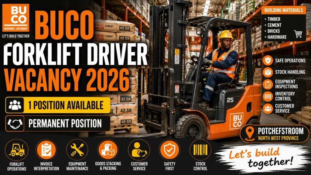 BUCO Forklift Driver Vacancy 2026
