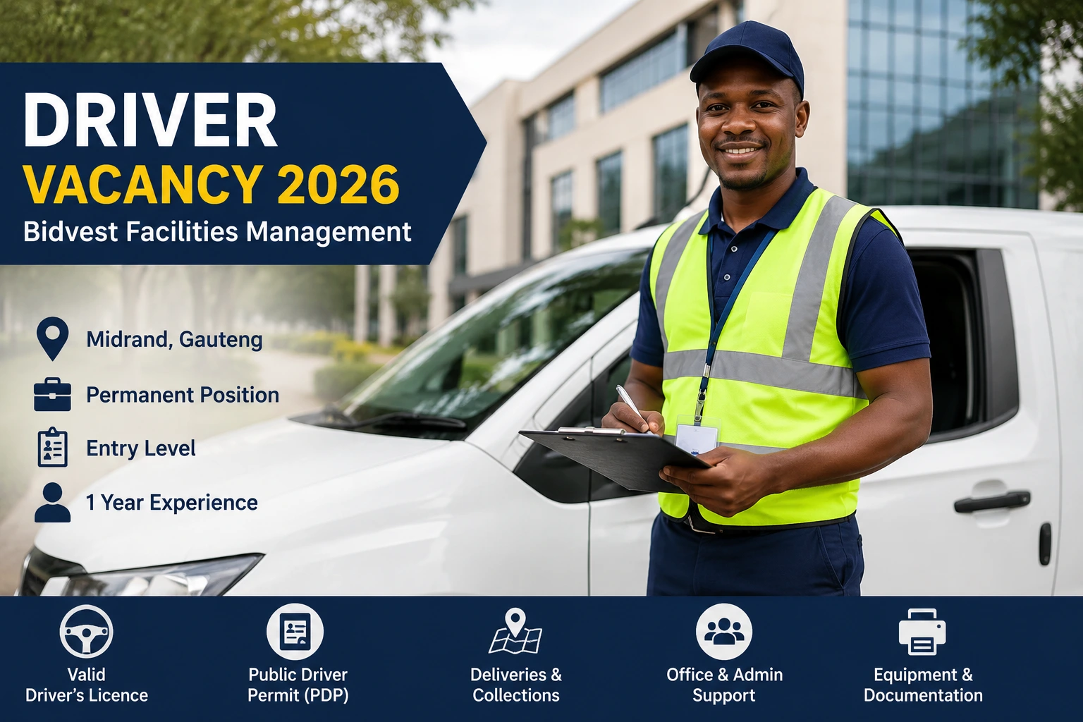 Bidvest Facilities Management Driver Vacancy 2026