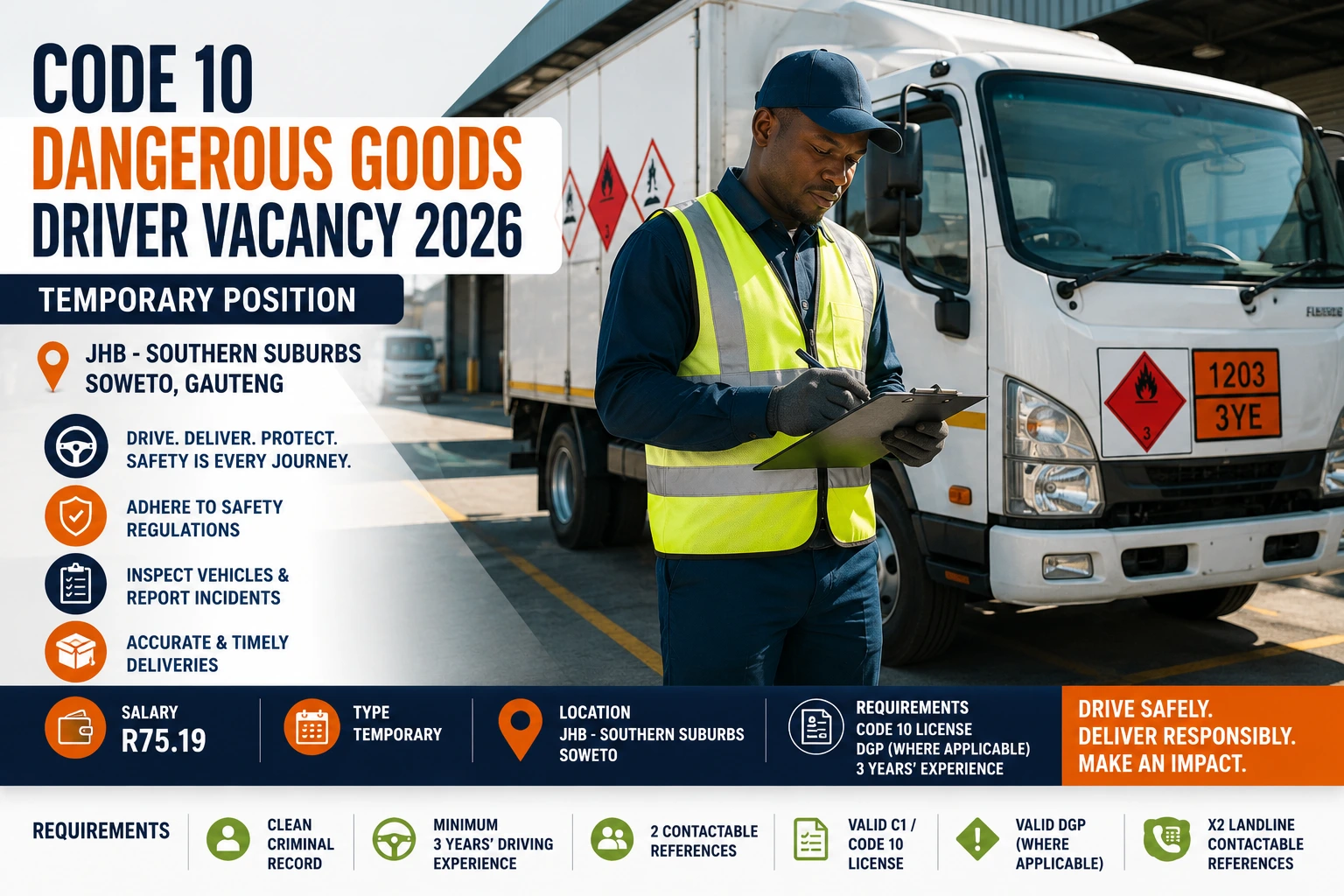 Code 10 Dangerous Goods Driver