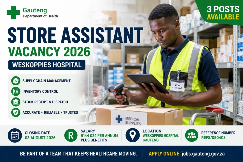 Department of Health Store Assistant Vacancy 2026