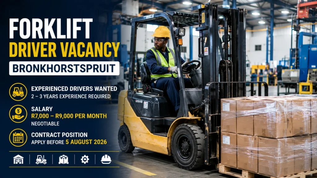 Forklift Driver Vacancy in Bronkhorstspruit