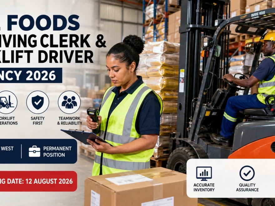 RCL FOODS Receiving Clerk and Forklift Driver Vacancy 2026